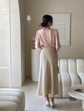 Shyro Satin Mermaid Banding Long Skirt