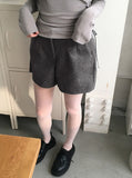 Dini Basic Wool Pintuck Winter Shorts