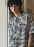 TOZ loose fit tweed half shirt