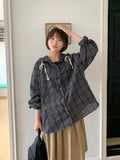 Henma Check Hood Long Sleeve Shirt