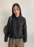 Skimbe Frill Hood Short Coat