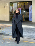 Rovia Shawl Collar Wool Long Coat