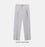 Two Tuck Semi Wide Belt Slacks