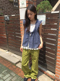Desen Color Straight Cotton Pants