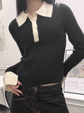 Chocolate collar knit
