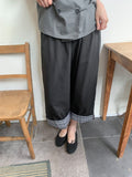 [BAONHAUS] Dairen Color Matching Roll-up Capri Pants