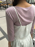 Omk Pintuck V-Neck Flare Sleeveless One Piece