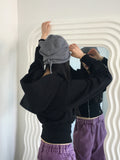 [Brushed Lining] Mute Tto Slim Crop Long Sleeve Hoodie Zip Up