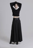 Deer long pleats skirt