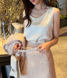 Dorian Satin Sleeveless Blouse