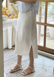 Bless Slit H-Line Mesh Banding Long Skirt