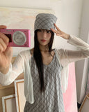 [SET] Binbeul Check Bandana Strap Layered Sleeveless One Piece