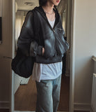 Overspray cropped hooded zip-up