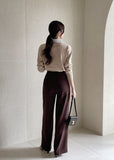 Tienti Stripe Color Matching Collar Knit