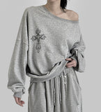 Cross One Shoulder Sweatshirt
