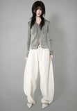 Slit-up Belt Cotton Pants