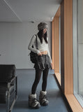 Jerry Double Button Pleated Skirt Pants