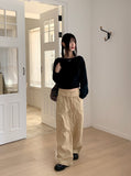 Sar basic boat neck cozy crop long sleeve knit