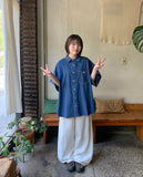 [unisex] Billud Denim Over Short Sleeve Shirt