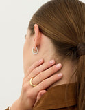 Etreve Silver Note Wave One-Touch Earrings