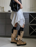 Foldy Unbalanced Shibori Strap Skirt