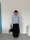 Mamg Tiered Short Sleeve Blouse