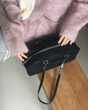 Popat Suede Leather Combi Shoulder Bag