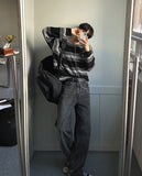 Stripe mix loose knit