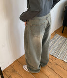 Binro Vintage Washed Denim Pants