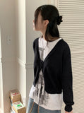 Milan Strap Boucle Crop Long Sleeve Cardigan