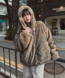 Chase Wolf Fur Hooded Zip-Up