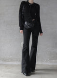 Flap bootcut pants