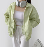 Daily Collar Light Shibori Windbreaker