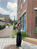Danmi Summer Black Blue Washing Denim Balloon Pants