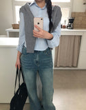 Moi Vintage Washed Flare Denim Pants