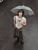 Bulky pintuck cargo Bermuda pants