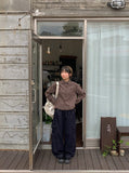 Heildi Ribbon Shirring Check Crop Shirt