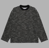 MIXED BOUCLE COLLAR KNIT LONG SLEEVE