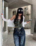 Summer Snap Button See-through Crop Cardigan