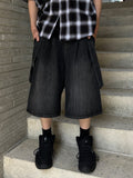 Suspenders Bermuda Two-Tuck Denim