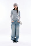Dario string wide denim pants