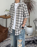 Nian Linen Check Short Sleeve Shirt