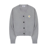 [WOMAN]Flower Dot Embroidery Knit Cardigan