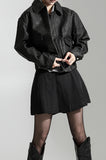 Matte Leather Bomber jacket