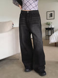 [MADE] Volkin Back Point Vizo Washing Long Wide Dark Denim Pants