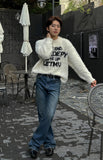 Heavy Angora Lettering Knit