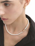 H edition Silver(Y) White Pearl Bead Necklace 8mm