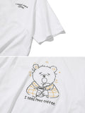 Coffe Bear Embroidery Short Sleeve Tee