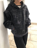 Zion Camo Two Way Semi-Crop Hood Zip-Up