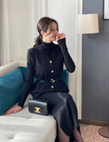 [3-piece set] Miello Viscose Knit Vest Polar Skirt Set